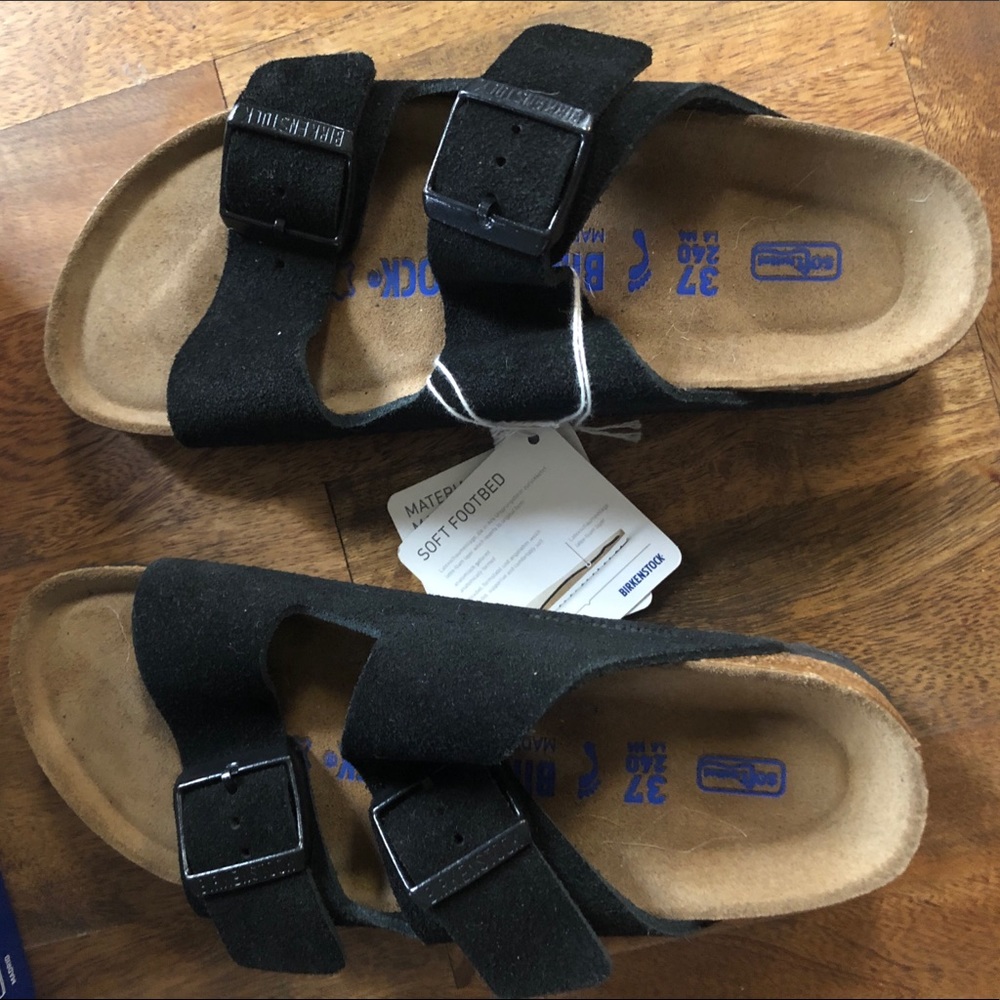 NWT Black Suede Birkenstock’s